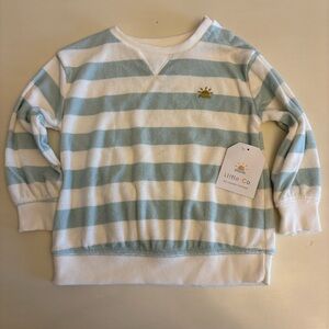 Little Co. Terry Blue and White Striped Shirt Size 18 months NEW
